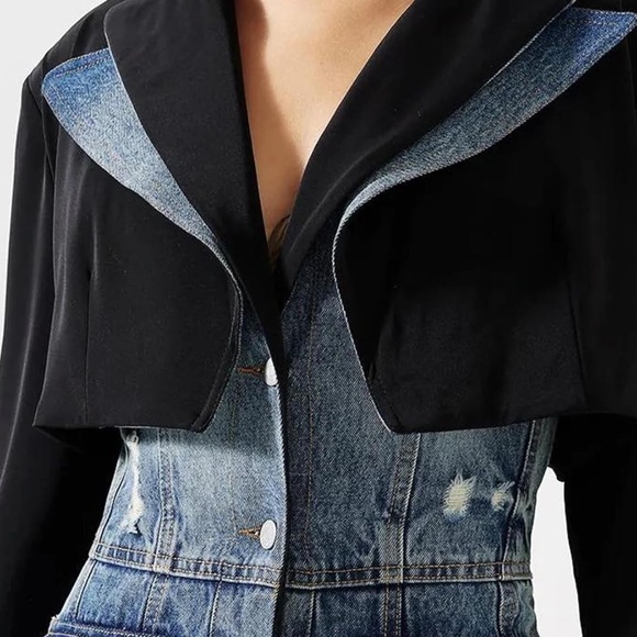 NEW WOMEN’S BLAZER DENIM DRESS - Picture 6 of 7